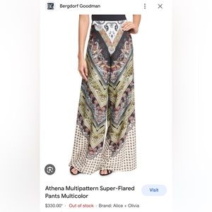 Gorgeous Alice + Olivia satin/silk high waisted pallazzo pant size 0